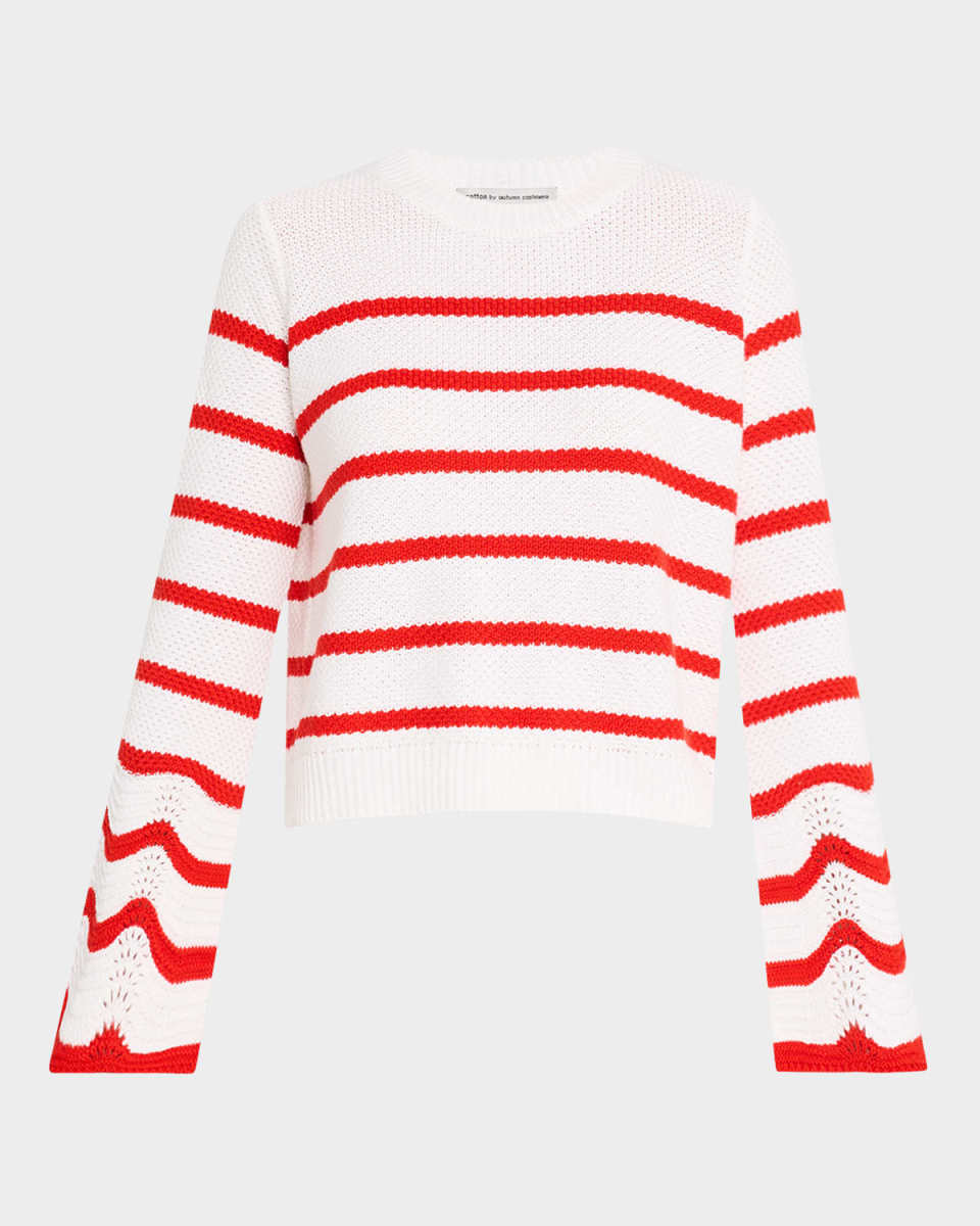 Striped Crewneck Cotton Sweat